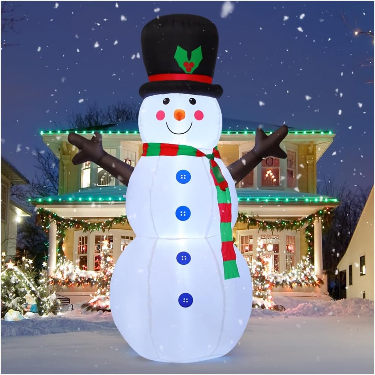 GOOSH 5 FT Inflatable Outdoor Christmas Snowman with Branch Hand